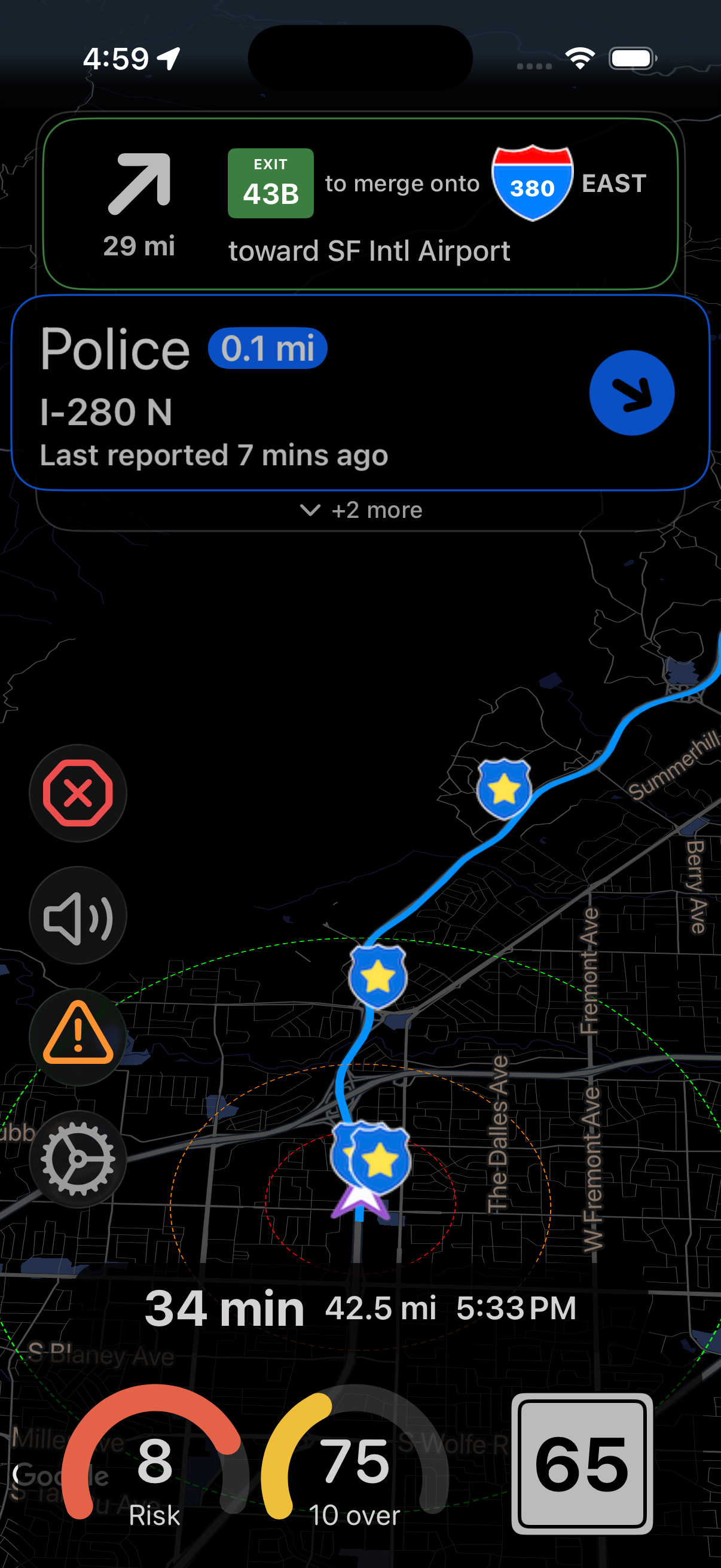 HighwayRadar app screenshot